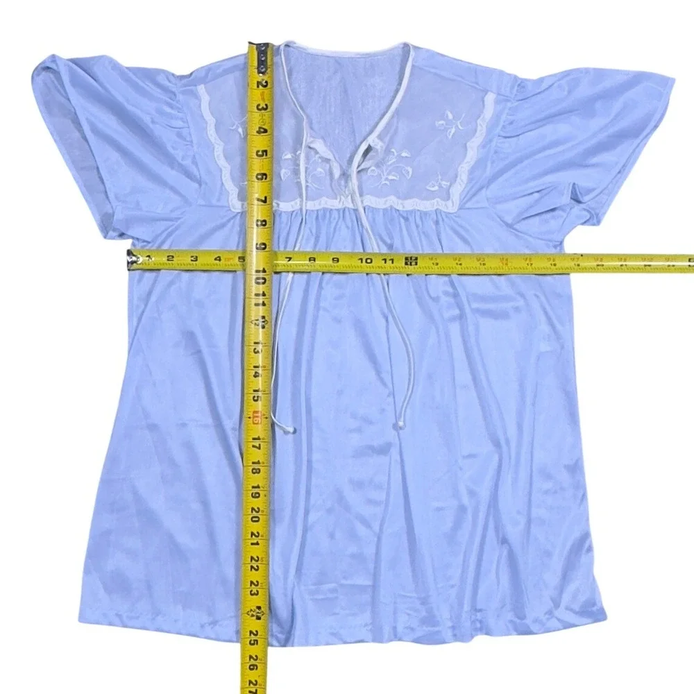 Vintage JCPenney Blue Nylon Pajama Set Small S Vintage Tag M 12-14 USA